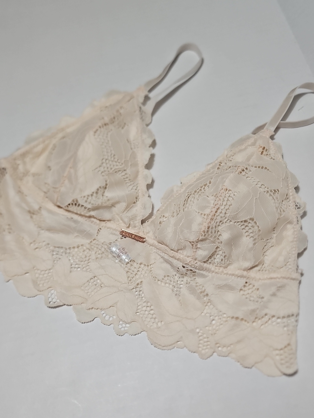 Danskin Lace Bralette in Nude - Women Intimates Size L